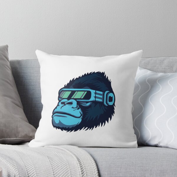 Item preview, Gorilla stylish futuristic blue neon designed and sold by spyduckz.
