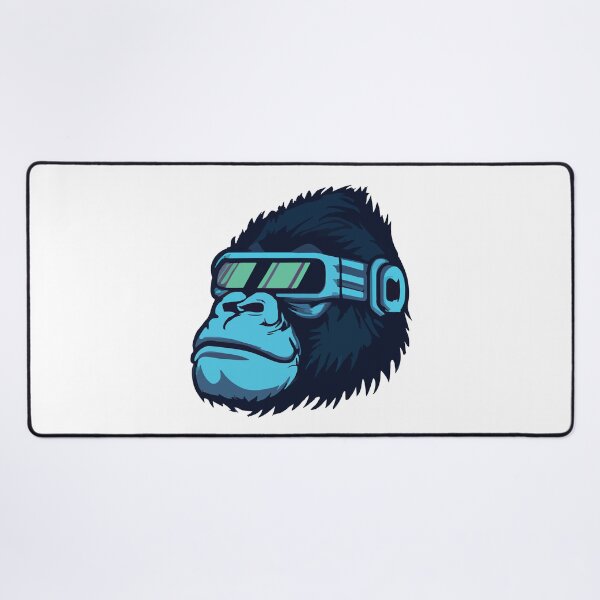 Item preview, Gorilla stylish futuristic blue neon designed and sold by spyduckz.