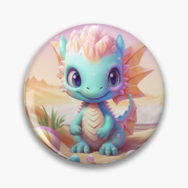 Item preview, Summer Fun at the Beach: A Playful Baby Dragon Enjoying the Summer in Pastel Colors designed and sold by centaurydesigns.