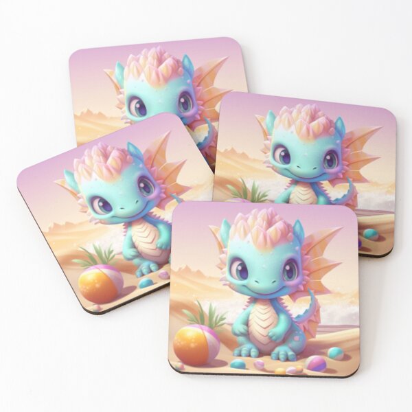 Item preview, Summer Fun at the Beach: A Playful Baby Dragon Enjoying the Summer in Pastel Colors designed and sold by centaurydesigns.