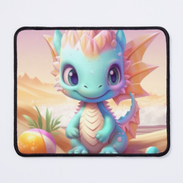 Item preview, Summer Fun at the Beach: A Playful Baby Dragon Enjoying the Summer in Pastel Colors designed and sold by centaurydesigns.