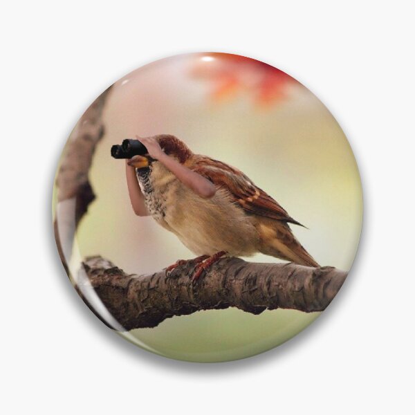Item preview, Sparrow with Arms Birdwatching designed and sold by Amanda Macey.