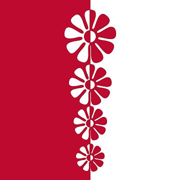 Artwork thumbnail, 1960's Bold Retro Mod Flowers in Red and White by MellowCat