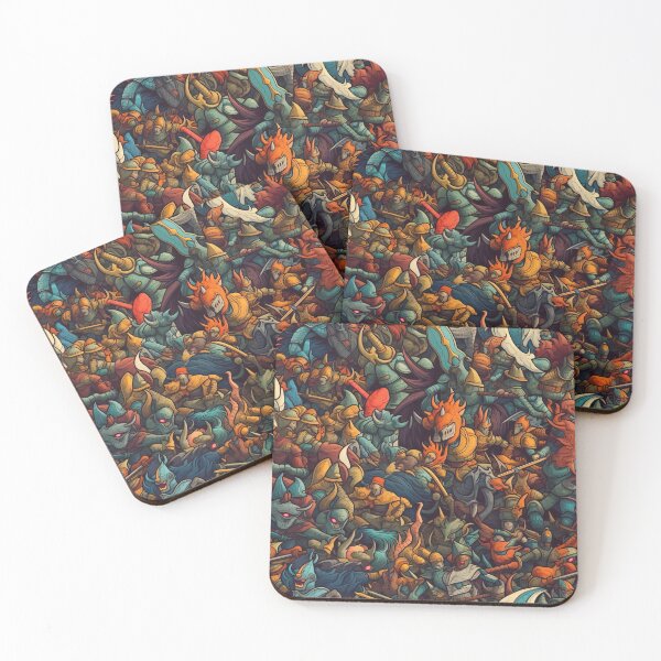 Item preview, Fantasy battle seamless pattern designed and sold by Marc Konno.