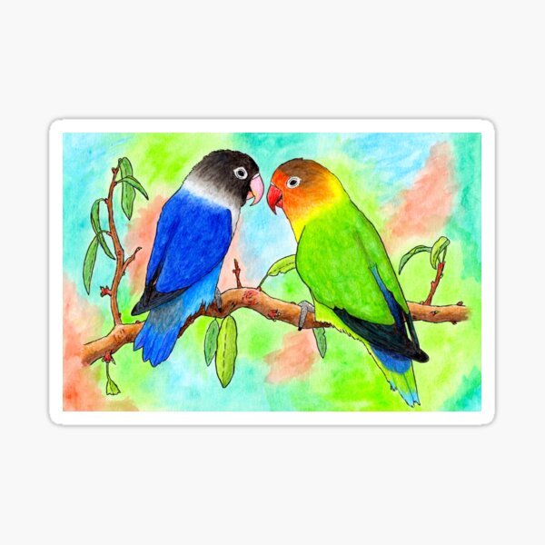 Item preview, Two Lovebirds on a Branch designed and sold by debralore.
