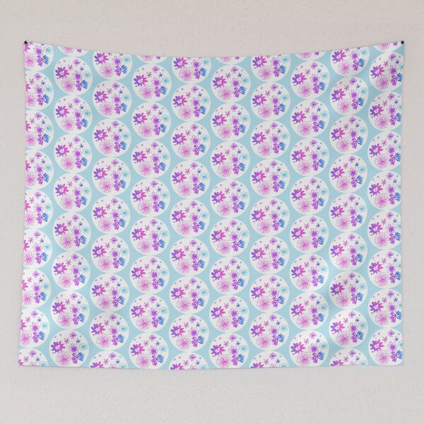 Item preview, Blue violet marker floral painting pattern | blue purple marker flowers drawing pattern designed and sold by lausn.