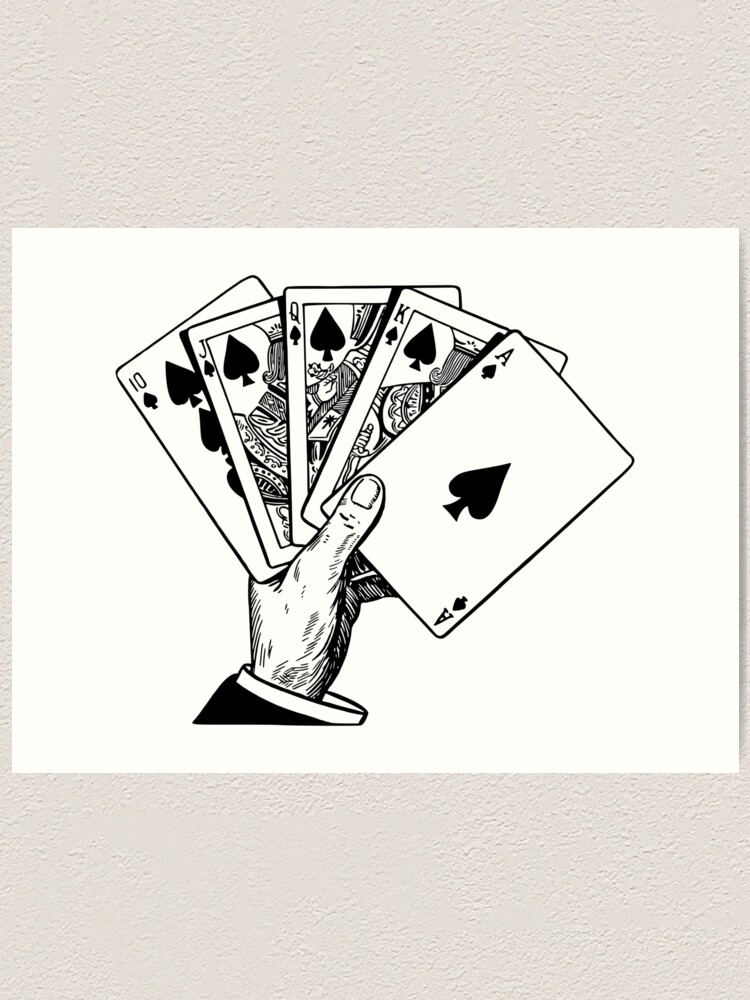 Royal Flush Vintage Illustration Art Print By Chocodole Redbubble