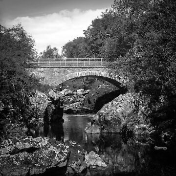 Artwork thumbnail, Stroan Bridge over the Water of Minnoch in Glentrool, Galloway, Scotland by Dave Currie