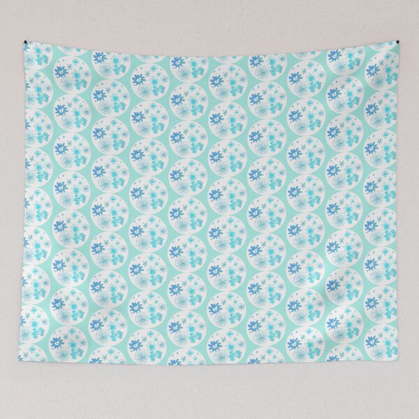 Item preview, Soft blue marker floral painting pattern | Pastel blue marker flowers drawing pattern designed and sold by lausn.