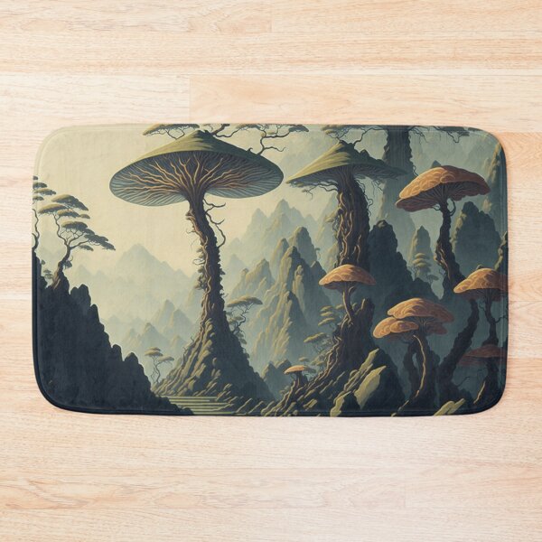 Item preview, Mushroom art Chinese painting style, image one designed and sold by Ersha-Design.
