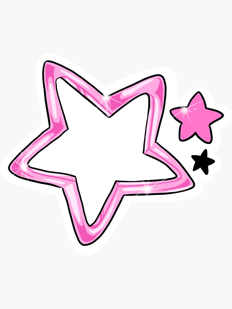 pink grading y2k star star sticker | Zazzle