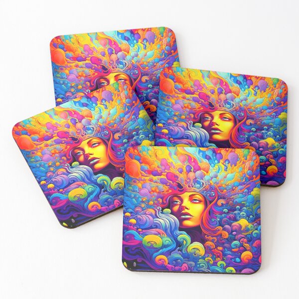 Item preview, Vivid coulours woman abstract portrait designed and sold by NRGArtwork.