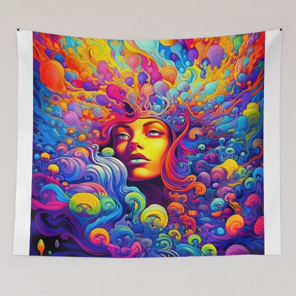 Item preview, Vivid coulours woman abstract portrait designed and sold by NRGArtwork.