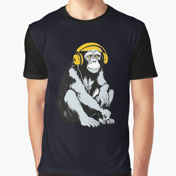 Item preview, Chimpanzee Wearing Headphones, Listening to Music designed and sold by CLOUDREST.