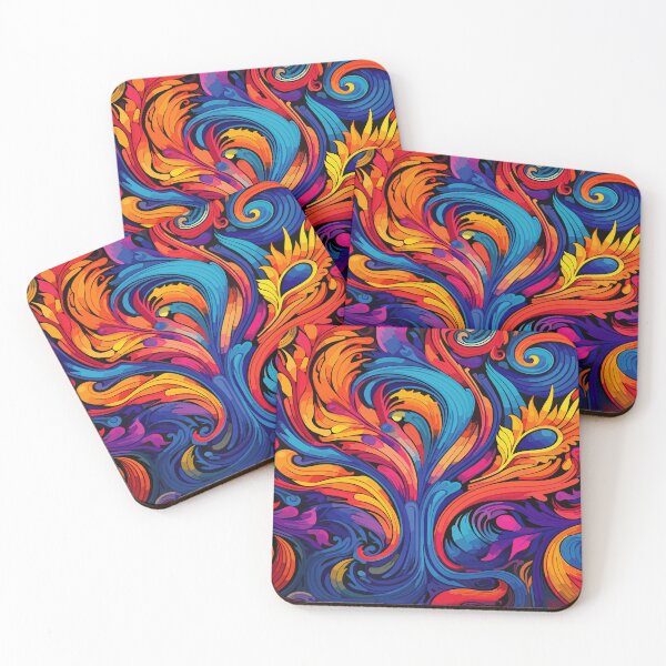Aperçu de l'œuvre Design psychédélique avec des couleurs éclatantes créée et vendue par ColorDesign38.