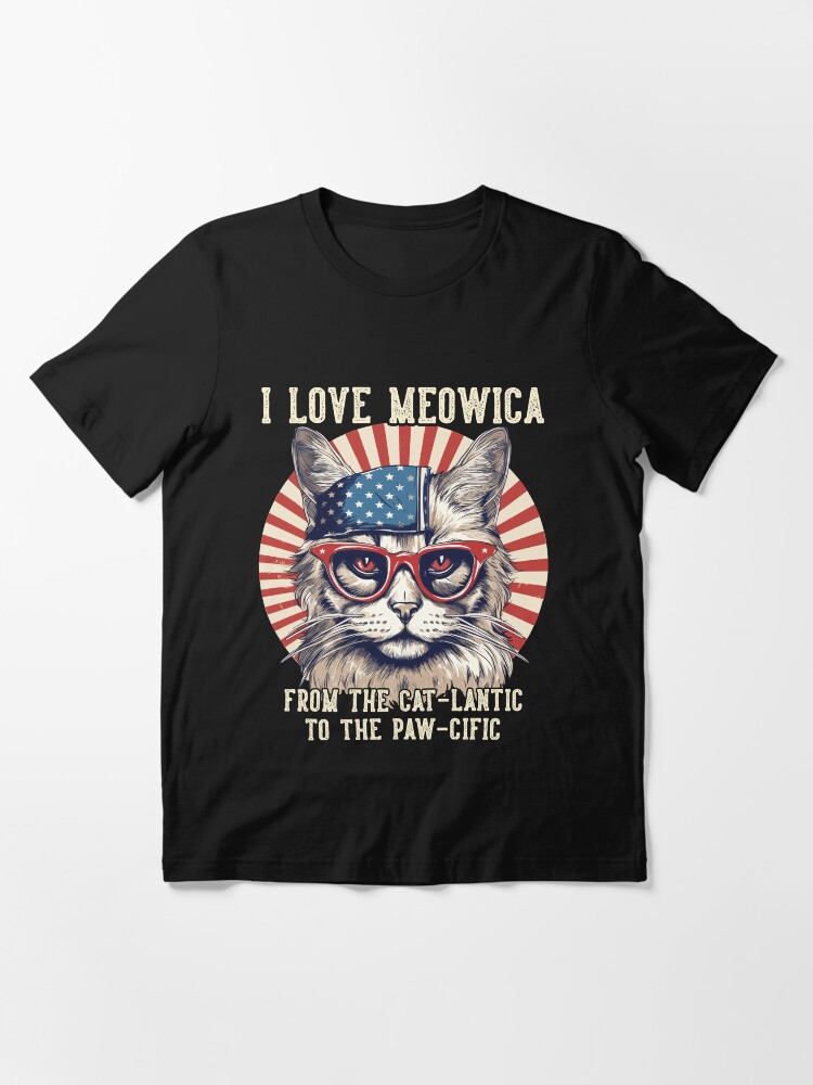 4th July Cat Lover I Love Meowica Funny Patriotic Cat Essential T Shirt