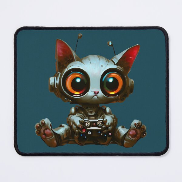 Item preview, Robo-Cat Playing Video Games! designed and sold by kukamatsu.
