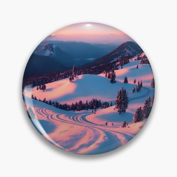 Item preview, Snowy Mountain Landscapes With a Winding Road or Trail, Ai Generated Art designed and sold by AiGens.