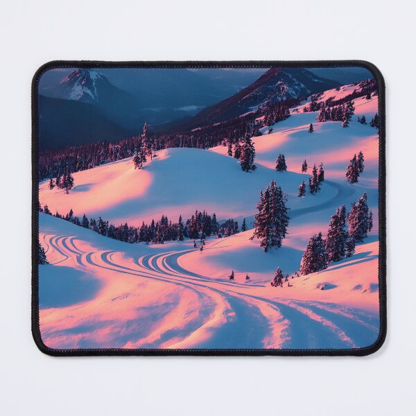 Item preview, Snowy Mountain Landscapes With a Winding Road or Trail, Ai Generated Art designed and sold by AiGens.