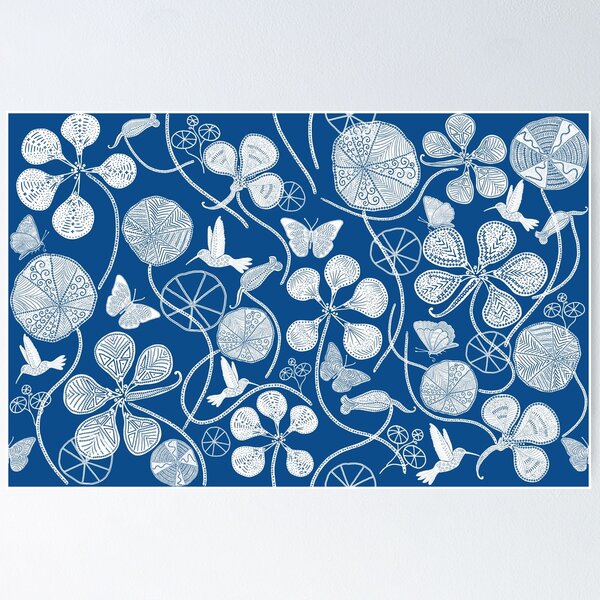 Item preview, Jardín de capuchina africana (Pantone Lapis Blue) N1 designed and sold by HelenPDesigns.