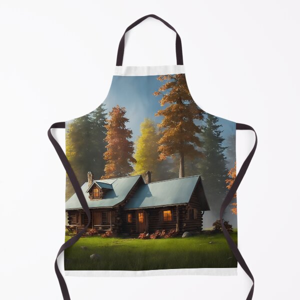 Item preview, Autumn Forest Landscapes With a Small Cabin or Cottage, Ai Generated Art designed and sold by AiGens.