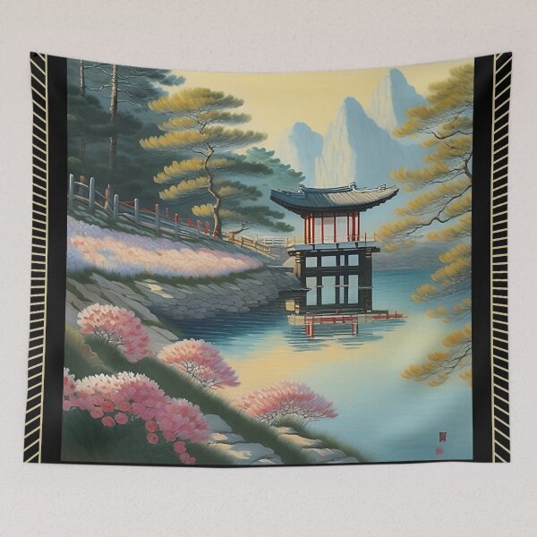 Item preview, Japanese Aesthetic Mountains River designed and sold by SunfullyYours.