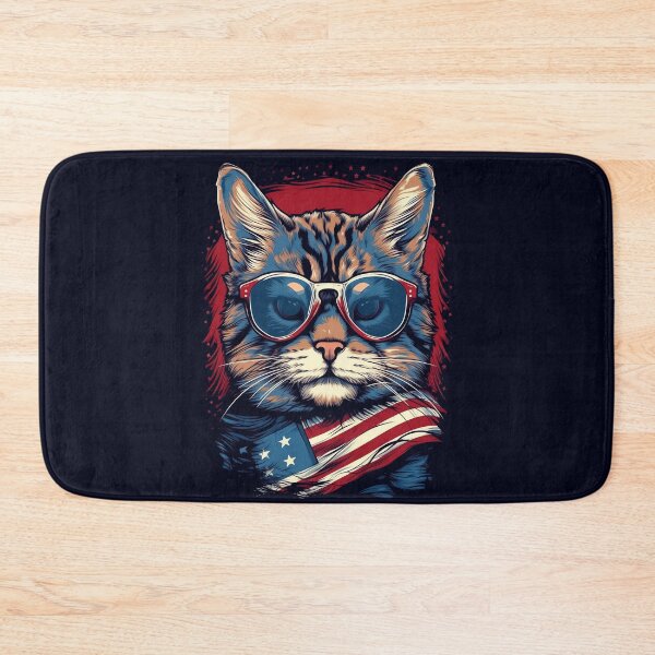 Item preview, Vintage Patriotic Cat - US Flag and Kitten Lover designed and sold by madtoyman.