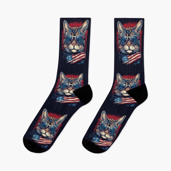 Item preview, Vintage Patriotic Cat - US Flag and Kitten Lover designed and sold by madtoyman.