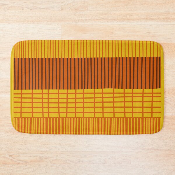 Item preview, Finnish Patchwork Stripe Pattern in 70s Orange Mustard Yellow Brown designed and sold by kierkegaard.