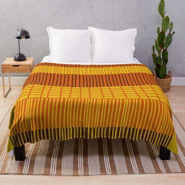 Item preview, Finnish Patchwork Stripe Pattern in 70s Orange Mustard Yellow Brown designed and sold by kierkegaard.