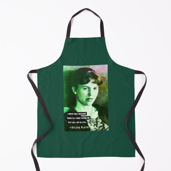 Item preview, Sylvia Plath portrait and quote: I write only because There is a voice within me That will not be still designed and sold by artbleed.
