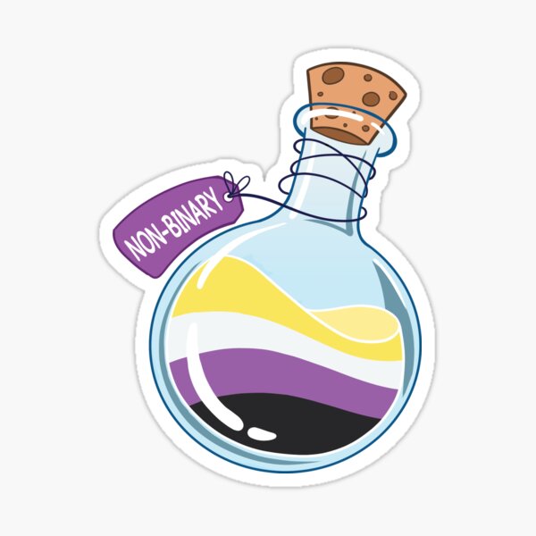 Non Binary Lgbt Pride Potion Sticker For Sale By Tamakiarts Redbubble