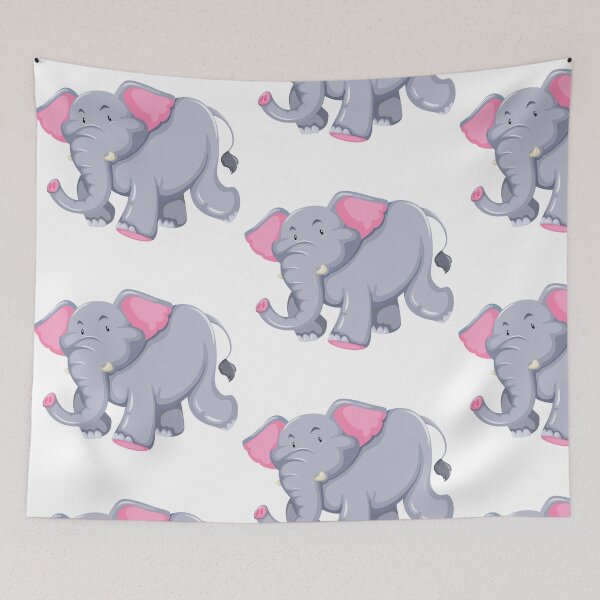 Item preview, Whimsical Elephant Delights Smiling in Playful walking Cartoon Elephant Doodle art designed and sold by GeepoxCreations.
