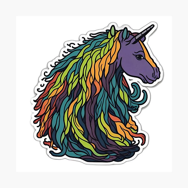 a unicorn rainbow hair Photographic Print