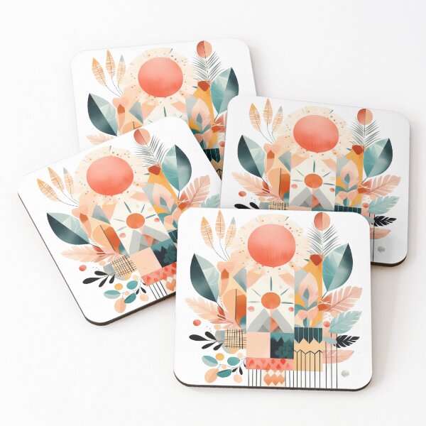 Item preview, Boho minimal abstract art of sunset in a desert designed and sold by ArchanaAsh.