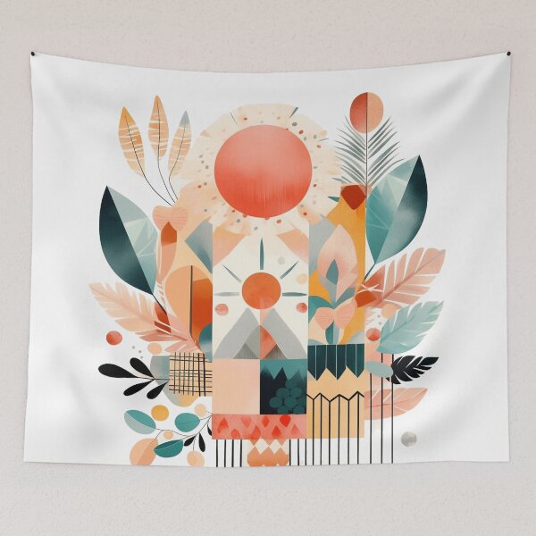 Item preview, Boho minimal abstract art of sunset in a desert designed and sold by ArchanaAsh.