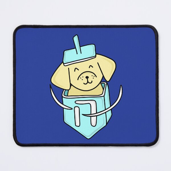 Item preview, Adorable Hanukkah Dog Cartoon Spinning in a Light Blue Dreidel, made by EndlessEmporium designed and sold by EndlessEmporium.