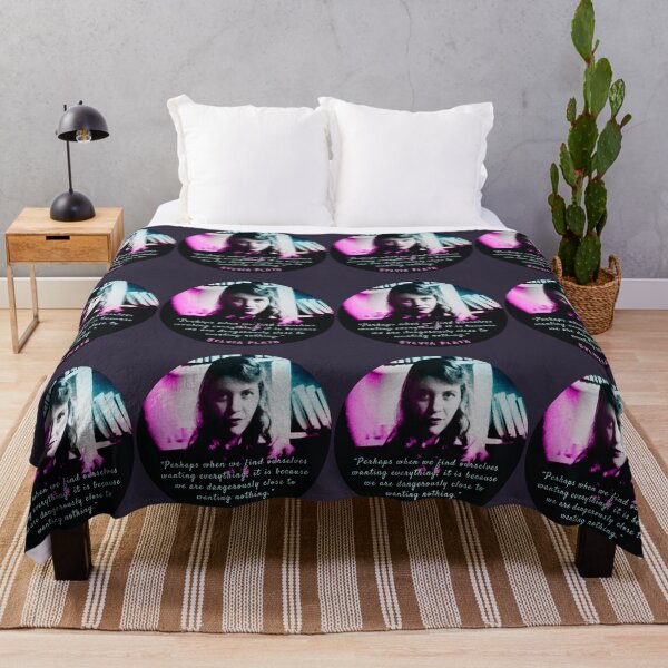 Item preview, Sylvia Plath portrait and quote: Perhaps when we find ourselves wanting everything... designed and sold by artbleed.