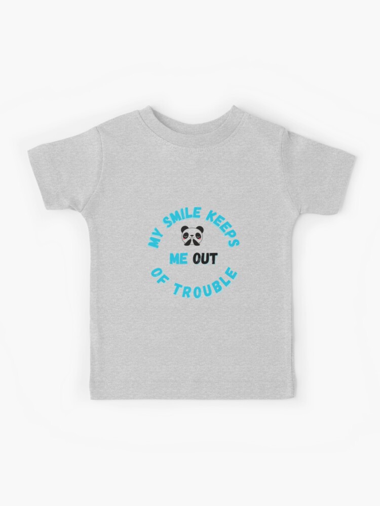 Baby Panda Smiling One-piece, Cute funny t-shirt, Gift for baby Shower, my  smile keeps me out of trouble | Kids T-Shirt