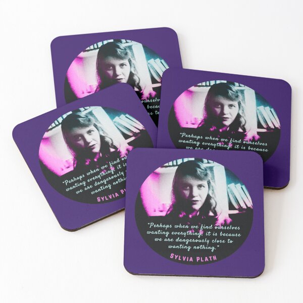 Item preview, Sylvia Plath portrait and quote: Perhaps when we find ourselves wanting everything... designed and sold by artbleed.