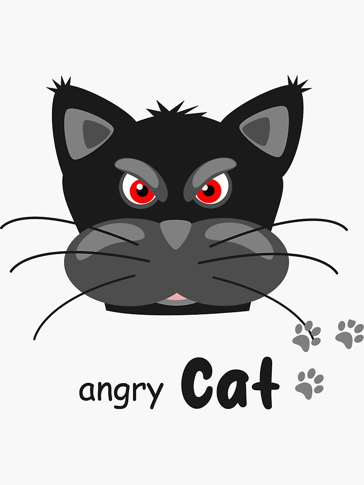 Cute Gray Kitty Cat Face Emoji - Angry Vinyl Decal Sticker – Shinobi  Stickers