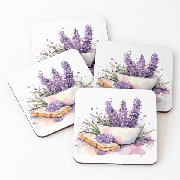 Item preview, Watercolor illustration of lavender flowers designed and sold by LubosChlubny.