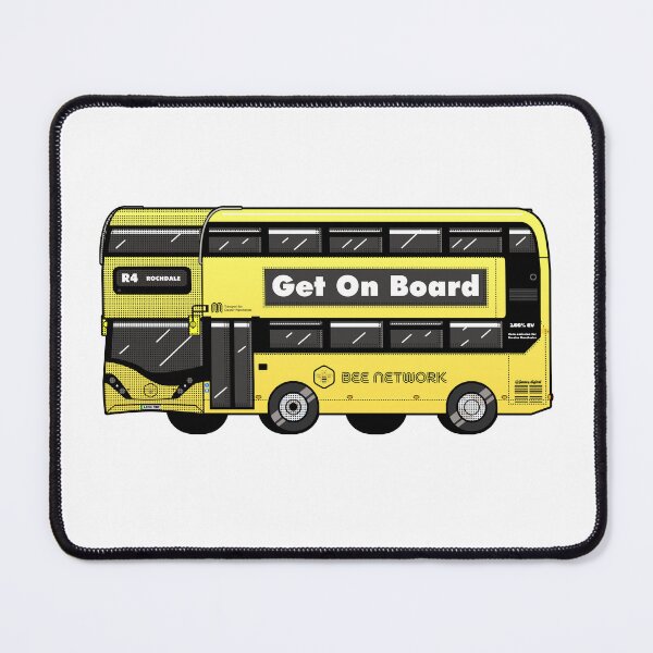 Transport for Greater Manchester, Bee Network yellow bus Mouse Pad