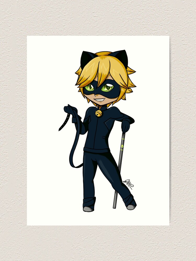 Chat Noir Chibi Art Print By Gnhpinn Redbubble