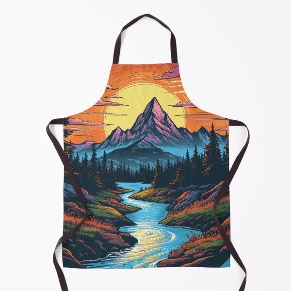 Item preview, Golden Hour Tranquility: Sunset Over Mountains & River designed and sold by BloomingPixel.