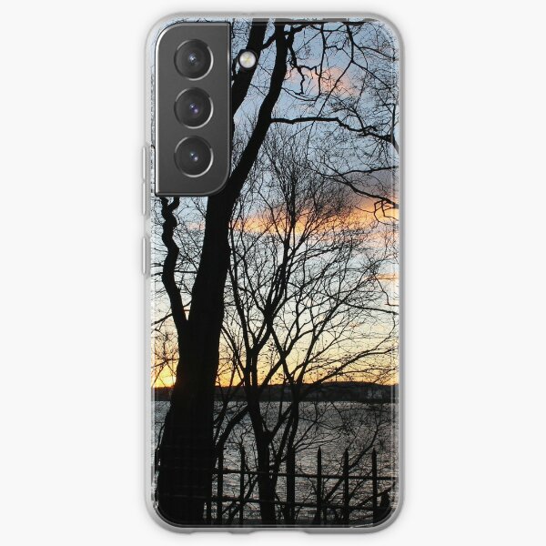 Sunset, pink clouds, trees, tree branches dance strange dance in the rays of sunset Samsung Galaxy Soft Case