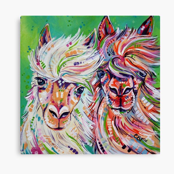 "Hello" - Alpaca/Llama painting Canvas Print