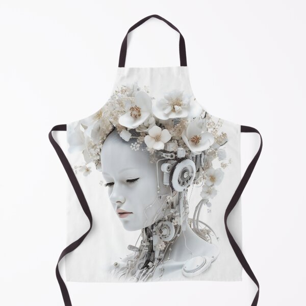 Item preview, White Android Wearing Flowers designed and sold by AdrianGrosu.