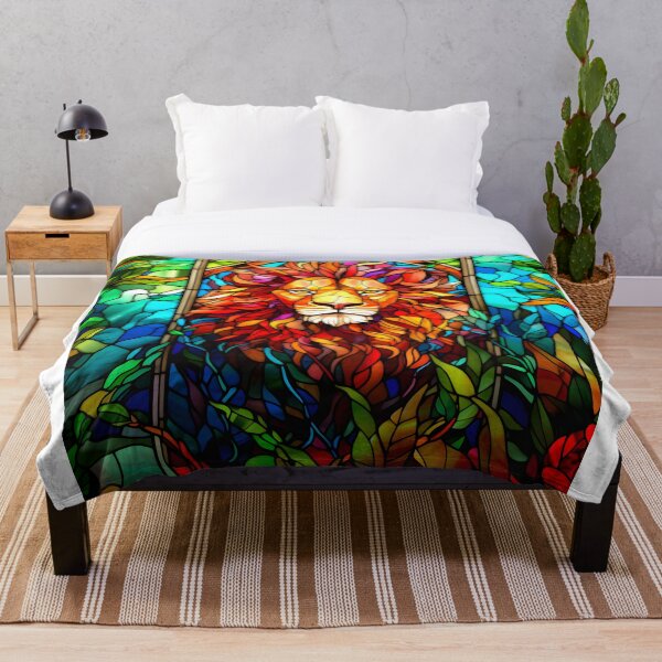 Item preview, Stained glass lion designed and sold by NRGArtwork.