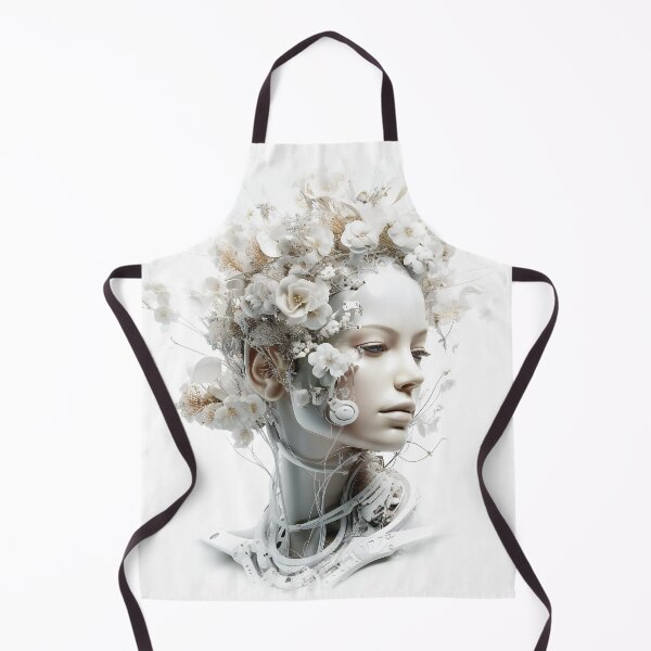 Item preview, White Android Wearing Flowers designed and sold by AdrianGrosu.